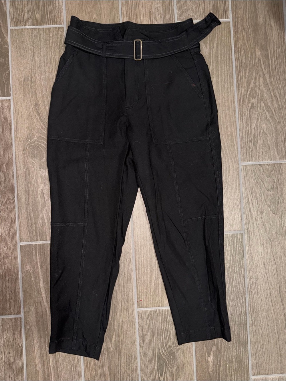 Banana Republic Black Belted Tapered Ankle Chino pants